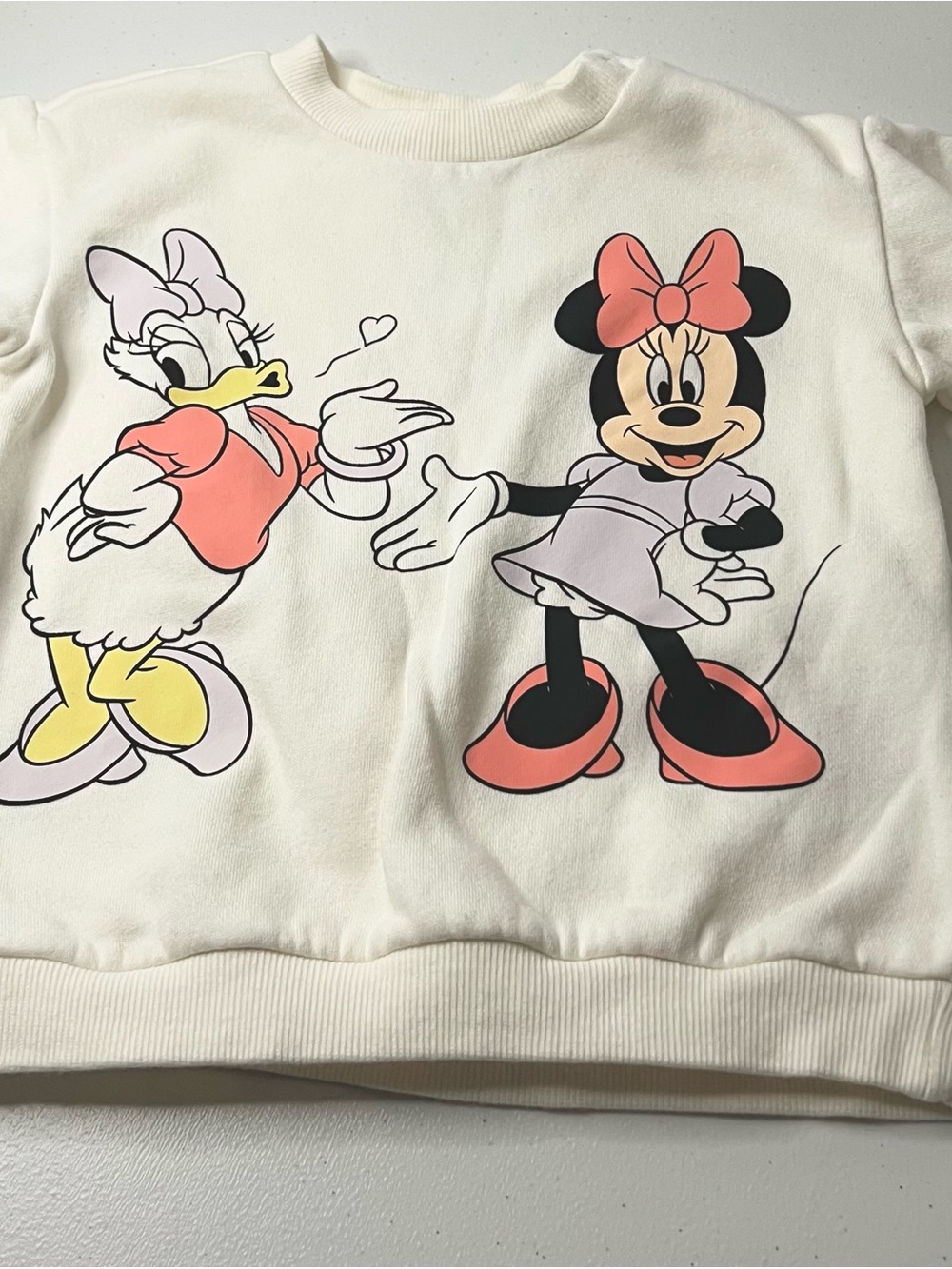 H&M Cream Sweatshirt with Minnie & Daisy Graphic